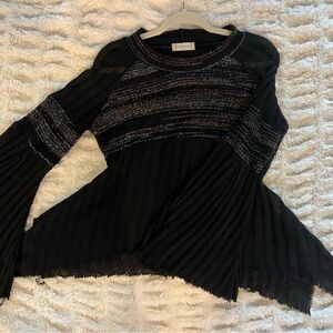 Altar'd State Black Sweater with Metallic Accents
